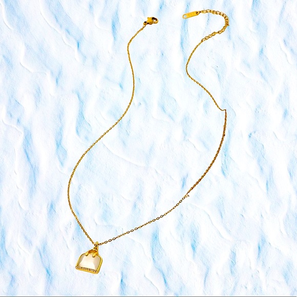 Opal Bag Handbag Crystal Necklace 18KGP - Picture 2 of 13